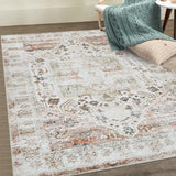 Garvee Tappeto Orientale Lavabile Antiscivolo Morbido Poliestere 80x150 cm Interni Multicolore - Marrone chiaro