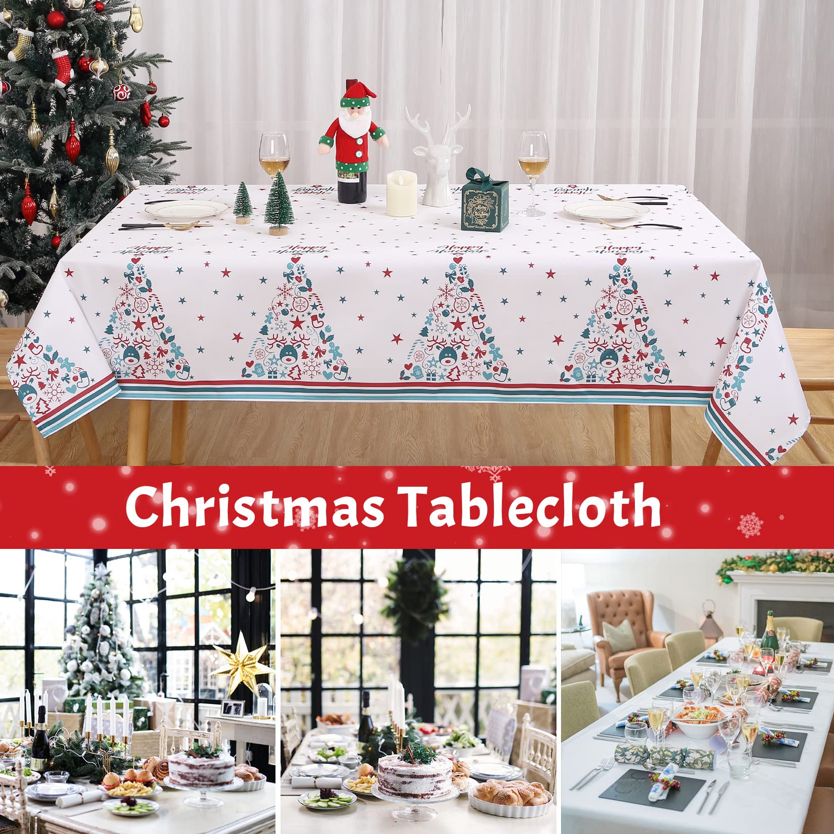 Tovaglia rettangolare Garvee 54x90" in poliestere impermeabile e antimacchia per sala da pranzo, cucina, buffet, feste, campeggio, colore sfumato, resistente