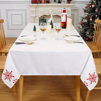 Tovaglia rettangolare Garvee Kerst con fiocchi di neve, idrorepellente, antipiega, 54x79 pollici, bianca, decorazione natalizia e di Capodanno