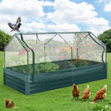 Garvee Alto Letto in Metallo Zincato 180x90x30cm Verde Scuro per Giardino e Balcone, Resistente, Auto-Irrigante, Protezione da Lumache e Radici - Verde scuro