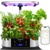 Garvee Sistema Idroponico Smart WiFi Garden 12 Pods con 5 Modalità LED 30W, Altezza Regolabile 20-76cm, Serra Interna per Erbe e Piante, Timer Automatico