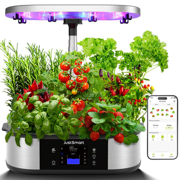 Garvee Sistema Idroponico Smart WiFi Garden 12 Pods con 5 Modalità LED 30W, Altezza Regolabile 20-76cm, Serra Interna per Erbe e Piante, Timer Automatico