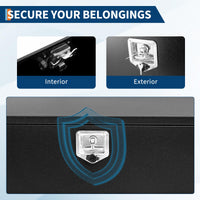 Cassetta portautensili per cassone di camion in acciaio nero Garvee, calibro 12, coperchio pneumatico in acciaio resistente alle intemperie, 36x18x18 pollici, per camion e camper