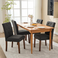 Set di 2 sedie da pranzo imbottite Garvee - Design moderno Parsons, lino morbido, gambe in legno robusto, comfort ergonomico, leggerezza, sala da pranzo e bar