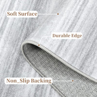 Tappeto a pelo corto Garvee per soggiorno 160x230cm grigio antiscivolo lavabile moderno tinta unita