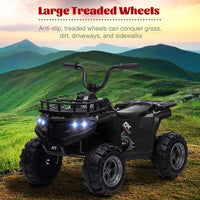 Quad elettrico per bambini Garvee Kids 12V con musica, clacson e fari a LED per bambini dai 2 ai 5 anni, nero, 4 ruote antiscivolo