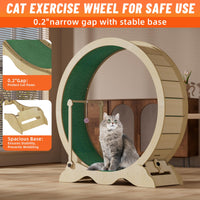 Garvee Cat Treadmill, rullo per esercizi di grandi dimensioni da 45 pollici con ruote in TPE e legno stabile per il fitness degli animali domestici al chiuso, silenzioso, sicuro, nero