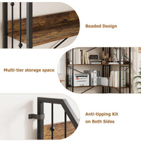 Scaffale angolare Garvee da 72" Libreria industriale a forma di L a 5 ripiani in MDF, metallo, soggiorno, camera da letto, nero