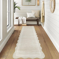 Tappeto da corridoio Garvee lavabile, 2x6 piedi, antiscivolo, antimacchia, in poliestere color crema, per cucina e corridoio