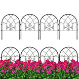 Recinzioni da giardino in metallo Garvee, 8 pannelli, antiruggine, verniciate a polvere, ad arco, alte 25,78 pollici, lunghe 13 piedi, nere, per la sicurezza del giardino e degli animali domestici