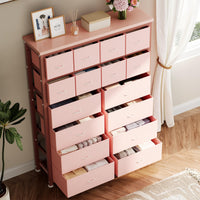 Cassettiera GARVEE con 16 cassetti in tessuto, cassettiera in tessuto per camera da letto, credenza con cassetti in tessuto, cassettiera per cucina, ufficio, corridoio, soggiorno, corridoio, cameretta dei bambini