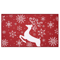 Tappetino decorativo natalizio Garvee, antiscivolo, 40x60 cm, per uso interno ed esterno, resistente, motivo natalizio per l'ingresso, rosso