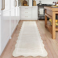 Tappeto da corridoio Garvee lavabile, 2x6 piedi, antiscivolo, antimacchia, in poliestere color crema, per cucina e corridoio
