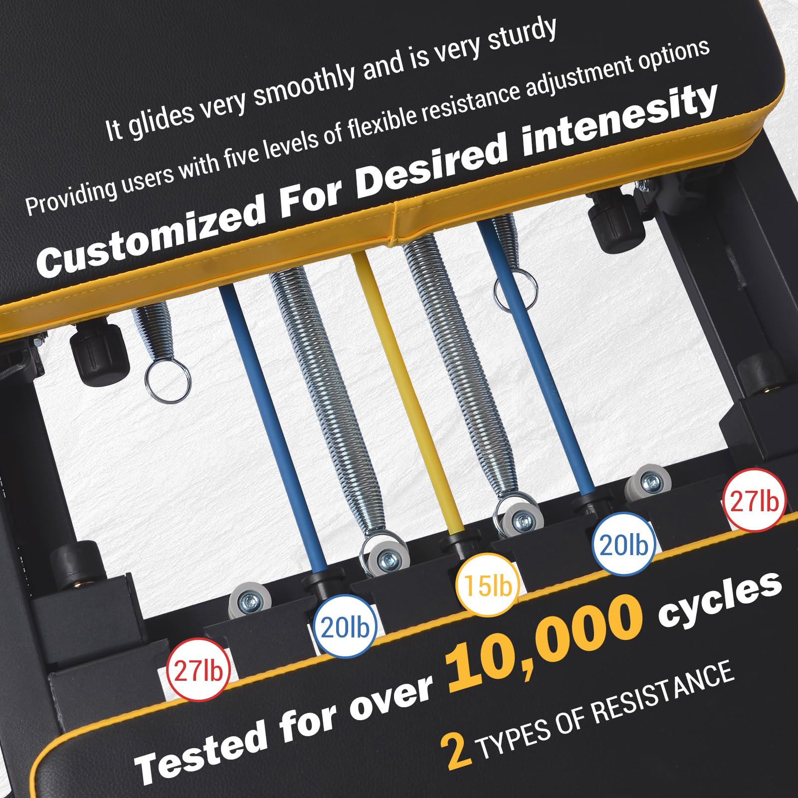 Garvee Pilates Reformer Machine con doppia resistenza, pieghevole, telaio in acciaio per allenamento a casa, salvaspazio, regolabile, nero