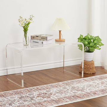 Tavolino da caffè in acrilico Garvee a forma di U trasparente 32x15,8x16,3 pollici Soggiorno Terrazza