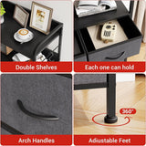 Garvee Commode d’entrée 5 Cassetti Tela Struttura Metallica Robusta Mobile Multifunzione Soggiorno Corridoio 120x60x30cm Grigio - Grey