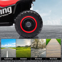 Quad elettrico per bambini Garvee 6V nero con musica a LED per una guida sicura a partire dai 3 anni, sia all'interno che all'esterno.