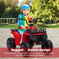 Quad elettrico Garvee 12V per bambini dai 2 ai 5 anni, auto giocattolo elettrica ATV con luci a LED, musica, design antiurto, giocattolo robusto per esterni, controllo sicuro della velocità, batteria da 12V