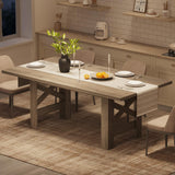 Garvee Tavolo Da Pranzo In Legno 180 cm Per 6-8 Persone, Stile Rustico Grigio, Gambe Stabili, Perfetto Per Cucina E Sala Da Pranzo - Rustic Gray