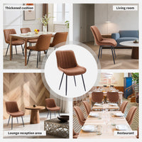 Garvee Set di 2 sedie imbottite moderne per sala da pranzo, rivestite in similpelle, gambe in metallo, stabili, comode e versatili, per cucina e bar, nere