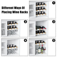 Mobile bar per vino Garvee, 3 ripiani con portabottiglie rimovibile per cucina e bar, 69,1 cm L x 35,1 cm P x 91,9 cm A, bianco, robusto MDF e ferro