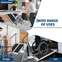 Rampa per sedia a rotelle in alluminio Garvee da 2 piedi: rampa portatile leggera per gradini, soglie delle porte e auto con capacità di 600 libbre, ideale per sedie a rotelle, deambulatori e passeggini
