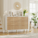 Garvee Cassettiera Camera da Letto 6 Cassetti Legno MDF Bianco Moderno Stabile Antiribaltamento