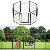 Garvee recinto per cani da esterno da 40 pollici, 8 pannelli, recinzione per cani in metallo antiruggine, modulare, regolabile, per giardino, campeggio, nero - giallo