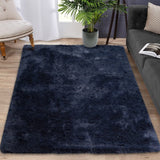 Tappeto Garvee Shaggy 5x8 piedi blu navy tie-dye ultra morbido e soffice ad alta densità per la cameretta dei bambini e il soggiorno - marina