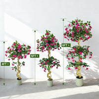 Albero di bouganville artificiale Garvee da 4 piedi con fiori rosa per uso interno ed esterno, leggero, versatile, seta