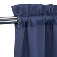 Tende oscuranti corte Garvee da 24 pollici, 2 pannelli, oscuranti, materiale pesante, blu navy, per piccole finestre, cucina e soggiorno