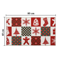 Garvee Zerbino Navideño Esterno Lavabile Antiscivolo 40x80 cm Rosso Poliestere Impermeabile Sicuro per Ingresso Festivo