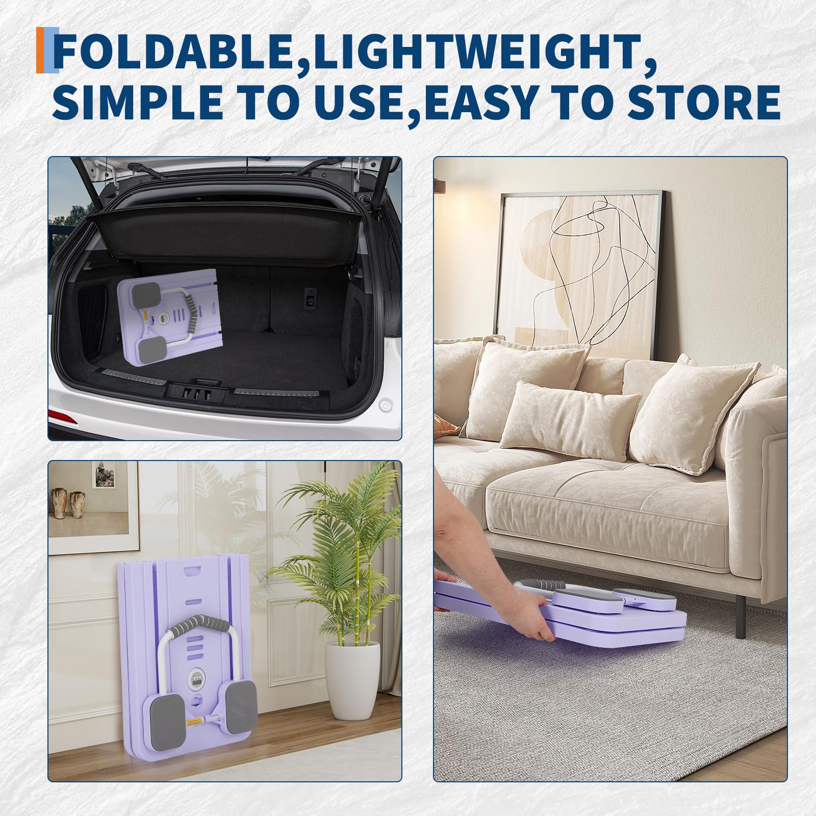 Garvee Pilates Reformer Board portatile multifunzionale pieghevole da 400 libbre in polipropilene compatto per l'allenamento a casa