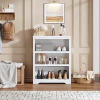 Garvee Libreria Rustica Alta 190,5 cm, 2-6 Ripiani Regolabili, MDF Robusto, Elegante, Anti-Ribaltamento, Soggiorno e Ufficio, Bianco