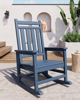 Garvee Sedia a Dondolo Adirondack in HDPE Resistente per Esterni, Schienale Alto, Capacità 172 kg, Blu Navy per Patio e Veranda - Blu navy