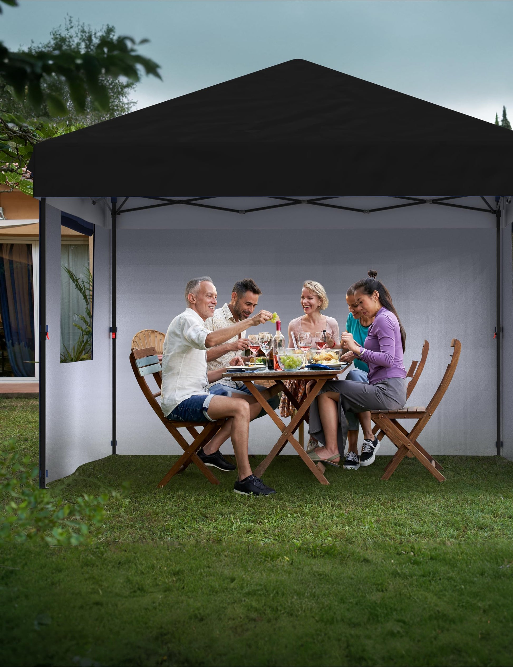 Garvee 10x10 Pop-Up Pavillon Zelt Mit 210D Oxford Gewebe, UPF 50+ Schutz, Wasserdicht Für Camping & Markt, Verstellbare Höhe, Weiß