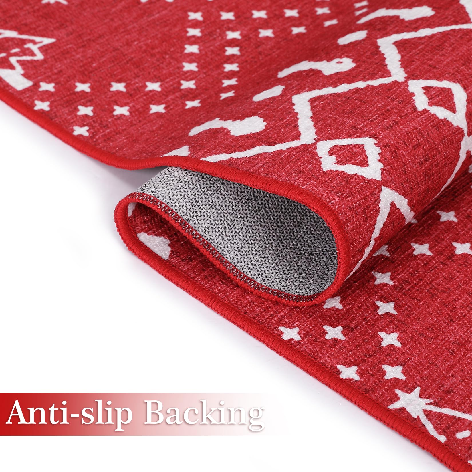 Tappeto natalizio Garvee, antiscivolo, lavabile, resistente alle macchie e all'acqua, per cucina, ingresso, camera da letto, lavanderia, poliestere, morbido