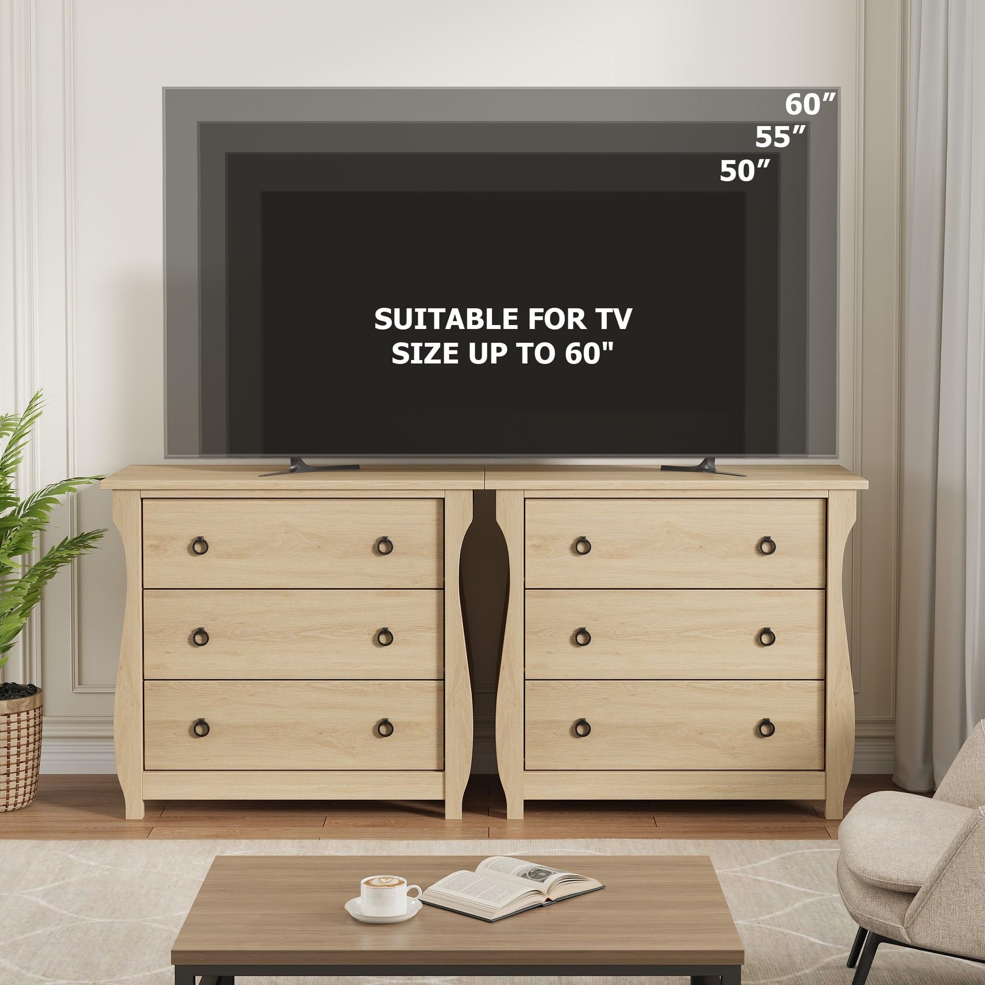 Cassettiera Garvee a 3 cassetti, mobiletto moderno in legno, bianco con maniglie in metallo nero per soggiorno e camera da letto, 29,9x15,8x29,3 pollici