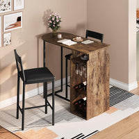 Tavolo da bar e sedie Garvee per 2 con portabottiglie e cuscini in velluto, multifunzionale, salvaspazio per cucina e sala da pranzo, moderno, confortevole