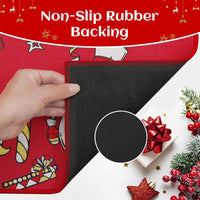 Garvee Zerbino Natalizio con pupazzo di neve e fiocco di neve, supporto in silicone antiscivolo, resistente alle intemperie, 50x80 cm, per uso interno ed esterno