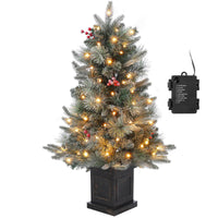 Albero di Natale Garvee da 90 cm con doppia illuminazione a LED e base a cestino - Decorazione da tavolo in PVC per un'atmosfera festosa