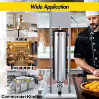 Insaccatrice Manuale Salsicce Garvee 7 Litri Acciaio Inox con 5 Tubi - Perfetta per Casa e Uso Commerciale