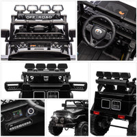 Garvee 12V Auto elettrica per bambini nera con LED e funzione Bluetooth per feste di compleanno, parchi e campi da gioco