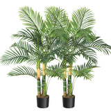 Palma artificiale Garvee Golden Cane da 4 piedi, pianta tropicale realistica, foglie regolabili, materiale PVC e PE, base stabile, decorazione per interni ed esterni - nero