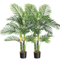 Palma artificiale Garvee Golden Cane da 4 piedi, pianta tropicale realistica, foglie regolabili, materiale PVC e PE, base stabile, decorazione per interni ed esterni