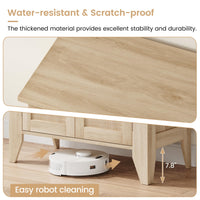 Mobiletto portaoggetti piccolo Garvee con ante e ripiani, credenza in rattan per soggiorno e cucina, 30"x15.8"x31.5", colore naturale