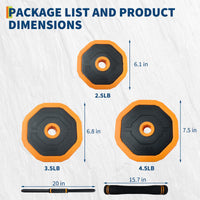 Set Manubri Regolabili Garvee 4 in 1 da 44/66/88 Libbre - Ideale per Festa del Papà, Multifunzionale Casa, PVC Ergonomico Cambio Rapido