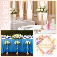 Portafiori in metallo Garvee, set da 10, decorazione per tavolo da matrimonio, eleganti design rotanti, metallo e cristallo, antiruggine, per feste e casa, 52 cm, argento