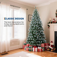 Albero di Natale Artificiale Garvee 225 cm PE/PVC - 400 LED, 3000 Rami, Supporto Metallico