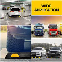 Freno di stazionamento in gomma Garvee da 72 pollici con 8 strisce riflettenti per auto, camion, camper, garage, vialetto, nero